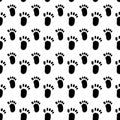 Seamless pattern background of footprint cartoon