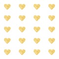 Seamless pattern background with gold glitter hearts. Love concept. Cute wallpaper. Good idea for your Wedding