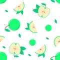 Seamless pattern background with the green apple vector for another artwork or decorate background