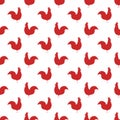 Seamless pattern background with hand drawn cartoon roosters. Royalty Free Stock Photo