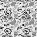 Seamless pattern background with handdrawn comic book speech bubbles, vector illustration Royalty Free Stock Photo