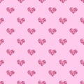 Seamless pattern background heart. Repeating heart pattern. Pink heart pattern. The Greek heart pattern