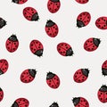 Seamless pattern background with ladybugs Royalty Free Stock Photo