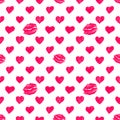 Seamless pattern background with lipsticks prints