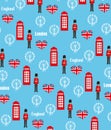 Seamless pattern background with London symbols