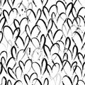 Seamless pattern background, love concept with hearts, paint strokes and splashes, black and white Royalty Free Stock Photo