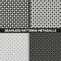 Seamless Pattern Background Metaballs - Vector Illustrations Set - Isolated On Black And White Background