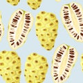 Seamless pattern noni fruit