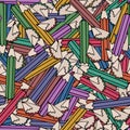 Seamless pattern background pencil. School design vector