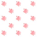 Seamless pattern background with pigs isolated on white. 3D Render