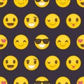 Seamless background with positive happy smileys