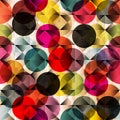 Seamless pattern background, retro/vintage style, with circles, paint strokes and splashes Royalty Free Stock Photo