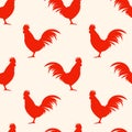 Seamless pattern background with roosters symbol vector