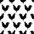 Seamless pattern background with roosters. Symbol of 2017 year. Royalty Free Stock Photo