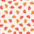 Seamless pattern background of tangerine, grapefruit and orange graphic.