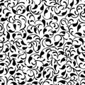 Seamless pattern background texture. Black and white. Branches of leaves