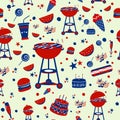 Seamless pattern background for 4th of July Independence Day America Royalty Free Stock Photo