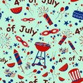 Seamless pattern background for 4th of July Independence Day America Royalty Free Stock Photo