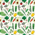 Seamless pattern background with vegetables