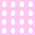 White frames shape of Easter eggs on seamless pattern, polca dot background Royalty Free Stock Photo