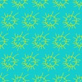 Seamless pattern of bacteria virus vector illustration. Pollen molecules in the air. Spring exacerbation of allergies. Outline Royalty Free Stock Photo