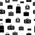 Seamless pattern with bags and suitcases