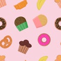 Seamless Pattern bake. Vector bake.