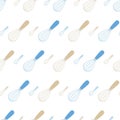 Seamless Pattern with Baking Tool Whisk Vector Graphic