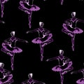 Seamless pattern ballerinas