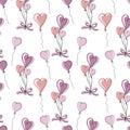 Seamless pattern with balloons for birthday and party