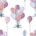 Seamless pattern with balloons for birthday and party