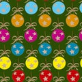 1997 new Year, seamless pattern with balls for Christmas tree, in bright colors Royalty Free Stock Photo