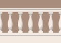 Seamless pattern of balustrade. The enclosure of the balcony or veranda. Architectural part of the order. Royalty Free Stock Photo