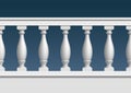 Seamless pattern of balustrade. The railing of the balcony or veranda. Architectural part of the order Royalty Free Stock Photo