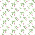 Seamless pattern with bamboo with paper strip