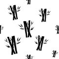 Seamless pattern with bamboo shoots