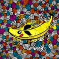 Seamless pattern banana childish cheerful. Vector illustration Royalty Free Stock Photo