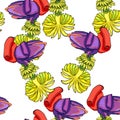 seamless pattern banana flower india exotica. vector illustration