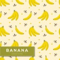 Seamless pattern with banana fruits