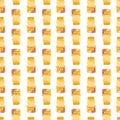 Seamless pattern with banana milk flavor Cute delicious drink.