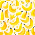Seamless pattern with bananas. Vector illustration in cartoon style