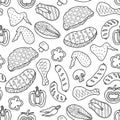 Seamless pattern of barbecue.