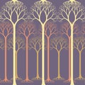 Seamless pattern with barren tree silhouettes. Royalty Free Stock Photo