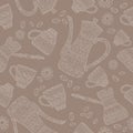 Seamless pattern based on African coffee pots and Royalty Free Stock Photo