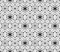 Seamless pattern based on Japanese geometric ornament .Black and white