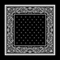 Seamless pattern based on ornament paisley Bandana Print. Boho vintage style . Silk neck scarf or kerchief square pattern design