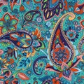 Paisley. Multi-colored pattern in Paisley style, based on the traditions of Oriental patterns