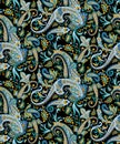 Seamless pattern based on traditional Asian elements Paisley