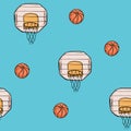The seamless pattern on the basketball theme Royalty Free Stock Photo
