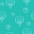 The seamless pattern on the basketball theme. Royalty Free Stock Photo